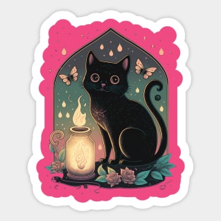 Black Cat Magic Sticker